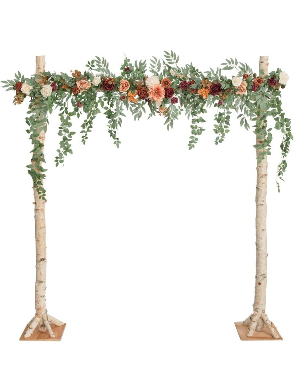 6.5FT Wedding Arch Flower Garland - Fall Orange Decor for Rustic Weddings